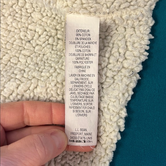 LLBean Sherpa-Lined Hoodie Zip L - Picture 6 of 7